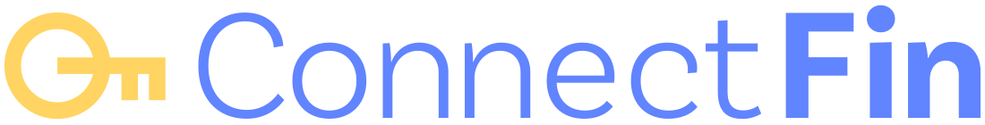 logo ConnectFin horizontal amarelo e azul